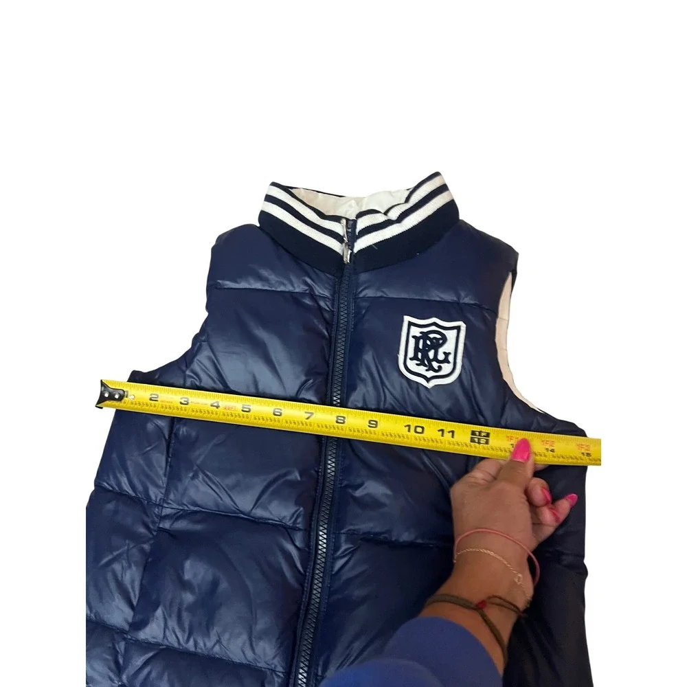 Polo Ralph Lauren Kids Reversible Down Puffer Vest Navy White Crest Size 6